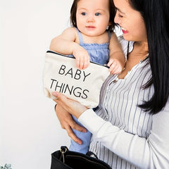 Mommy & Baby Canvas Pouch Set - Travel cases for moms