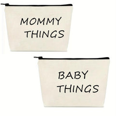 Mommy & Baby Canvas Pouch Set - Travel cases for moms