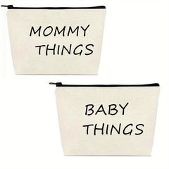 Mommy & Baby Canvas Pouch Set - Travel cases for moms