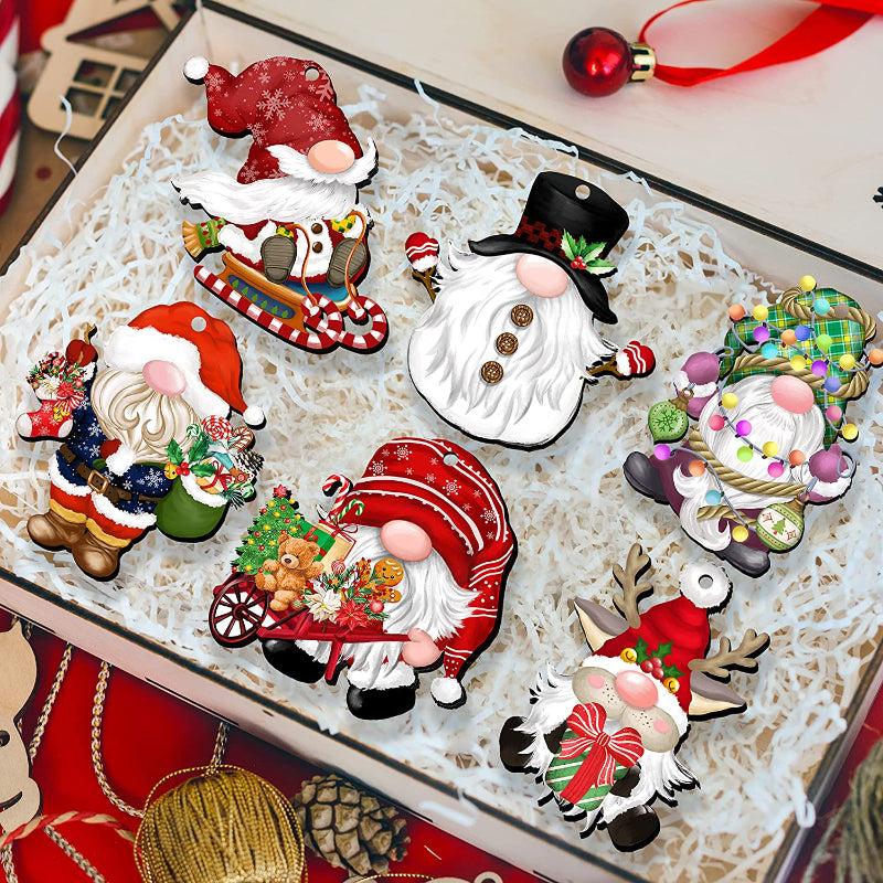 24pcs Christmas Dwarf Wooden Decorations Party Home Tree Ornaments Decor