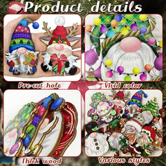 24pcs Christmas Dwarf Wooden Decorations Party Home Tree Ornaments Decor