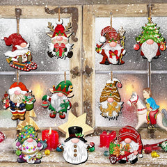 24pcs Christmas Dwarf Wooden Decorations Party Home Tree Ornaments Decor