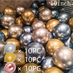 30pcs 10in Metal Latex Confetti Balloons Matte Helium Globos Party Decor