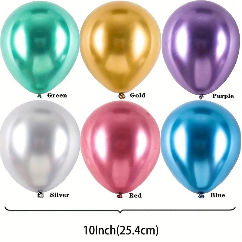 30pcs 10in Metal Latex Confetti Balloons Matte Helium Globos Party Decor