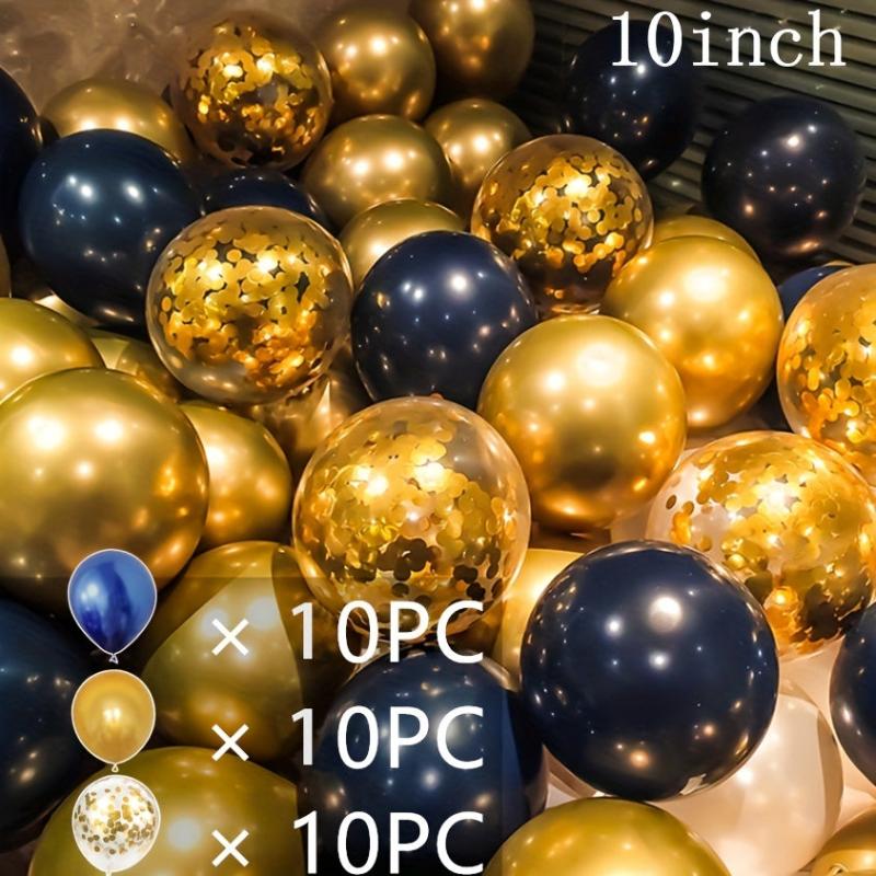 30pcs 10in Metal Latex Confetti Balloons Matte Helium Globos Party Decor