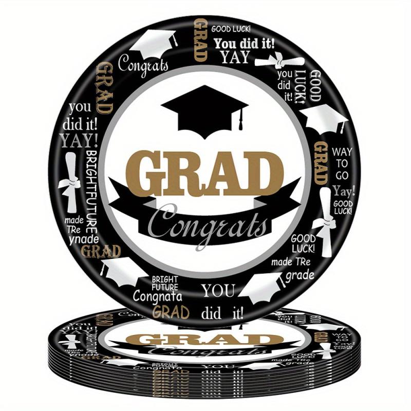Graduation Party Tableware Disposable Plate Tissue Fork Set