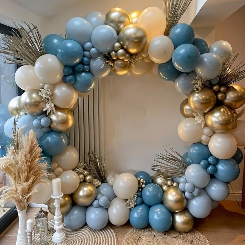 142pcs - Morandi Golden Latex Balloon Arch Garland For Party Decorations