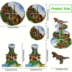 Jungle Safari Dinosaur Cupcake Stand 3 Tier for Boys Birthday Party