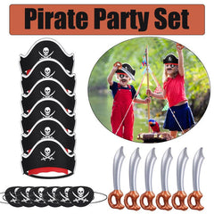 Pirate Party Favors Set - Hat, Eye Patch, Swords