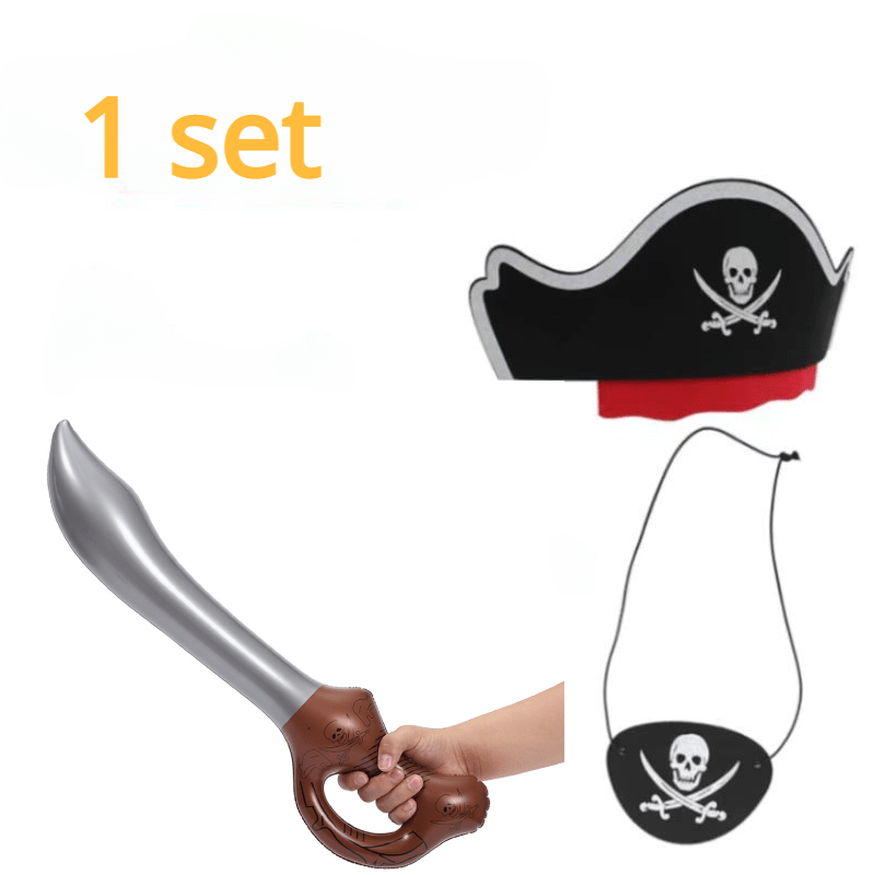 Pirate Party Favors Set - Hat, Eye Patch, Swords