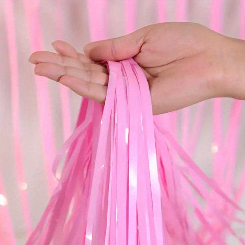 Macaron Pink Rain Curtain Party Background Decoration