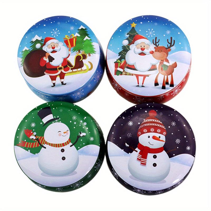 4pcs Christmas Candy Box Small Iron Box Storage Tin