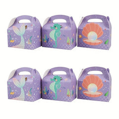 10pcs Mermaid Candy Carrying Box, Gift Biscuit Packaging, Party Supplies