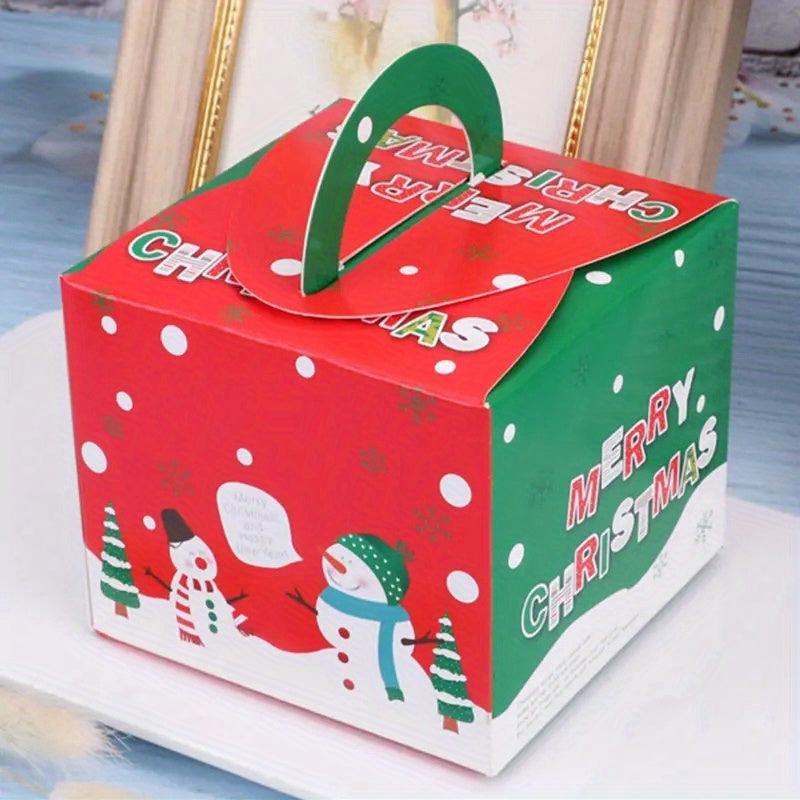 5pcs Christmas Candy Cake Box Dessert Packaging Household Baking Box