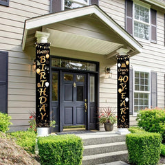2pcs Cheers to 40 Years 40th Birthday Party Decorations Porch Sign