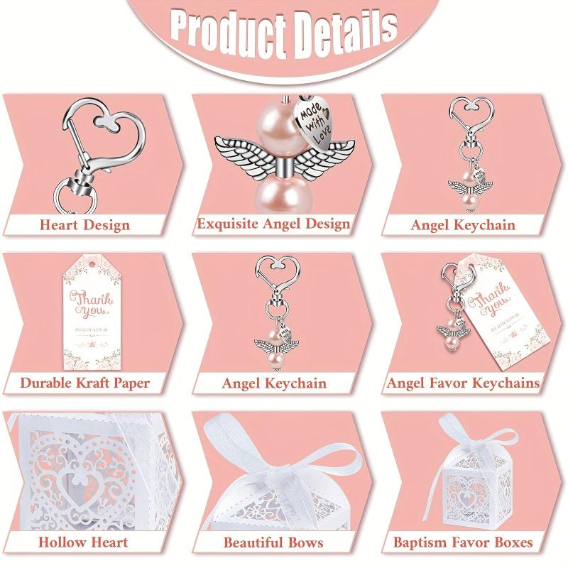 12pcs Angel Keychains Favor Boxes Baby Shower Favors For Boys