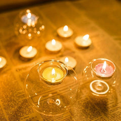 Romantic Crystal Glass Candle Holder for Home Decor
