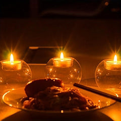 Romantic Crystal Glass Candle Holder for Home Decor