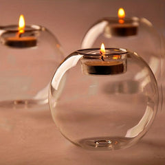 Romantic Crystal Glass Candle Holder for Home Decor