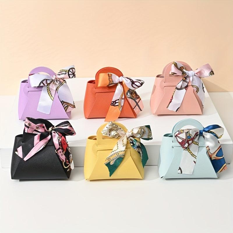 6pcs Leather Gift Bags Wedding Favour Distributions Bags