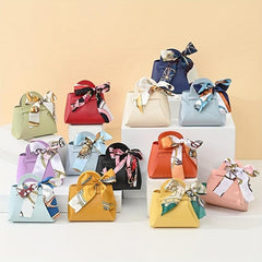 6pcs Leather Gift Bags Wedding Favour Distributions Bags