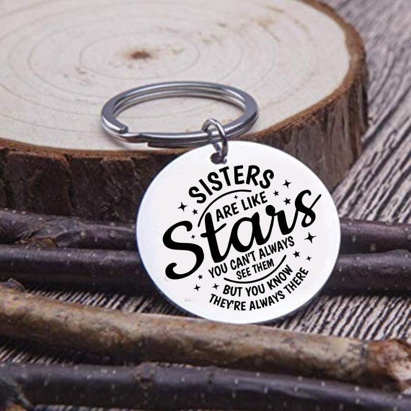 Sisters Are Like Stars Keychain - Gift For Sister Birthday/Christmas