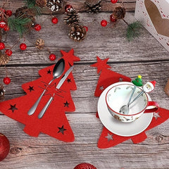 10pcs Christmas Tree Cutlery Set Table Decorations Holiday Dinners Celebrations