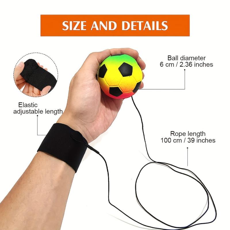 4pcs 5.99cm Wrist Ball Rebound Bouncy Wristband Balls