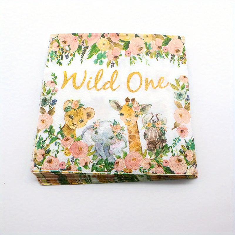 Wild One Birthday Party Supplies 8 Plates 20 Napkin Jungle Safari Animals