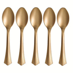 25pcs Plastic Spoon Set Bronzing Dot Tableware Home Decor Party Supplies