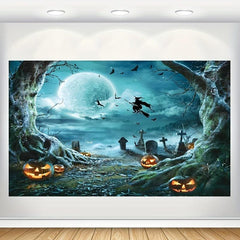 Halloween Party Photography Background with Full Moon