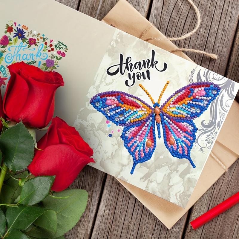 12pcs DIY Diamond Painting Greeting Card Birthday Flower Bird Set