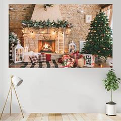 Christmas Fireplace Theme Banner 109x179cm
