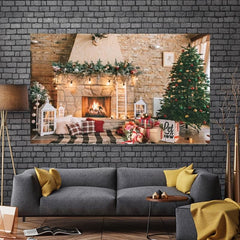 Christmas Fireplace Theme Banner 109x179cm