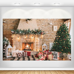 Christmas Fireplace Theme Banner 109x179cm