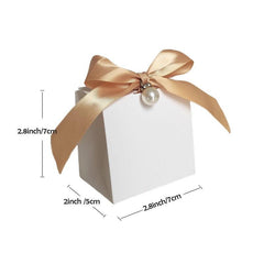 50pcs Solid Candy Box Small Gift Packaging Box With Ribbon - Party Favor
