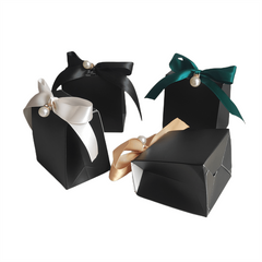 50pcs Solid Candy Box Small Gift Packaging Box With Ribbon - Party Favor