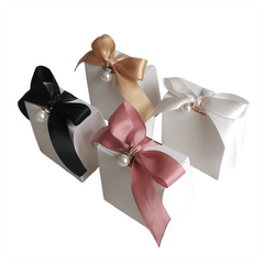 50pcs Solid Candy Box Small Gift Packaging Box With Ribbon - Party Favor