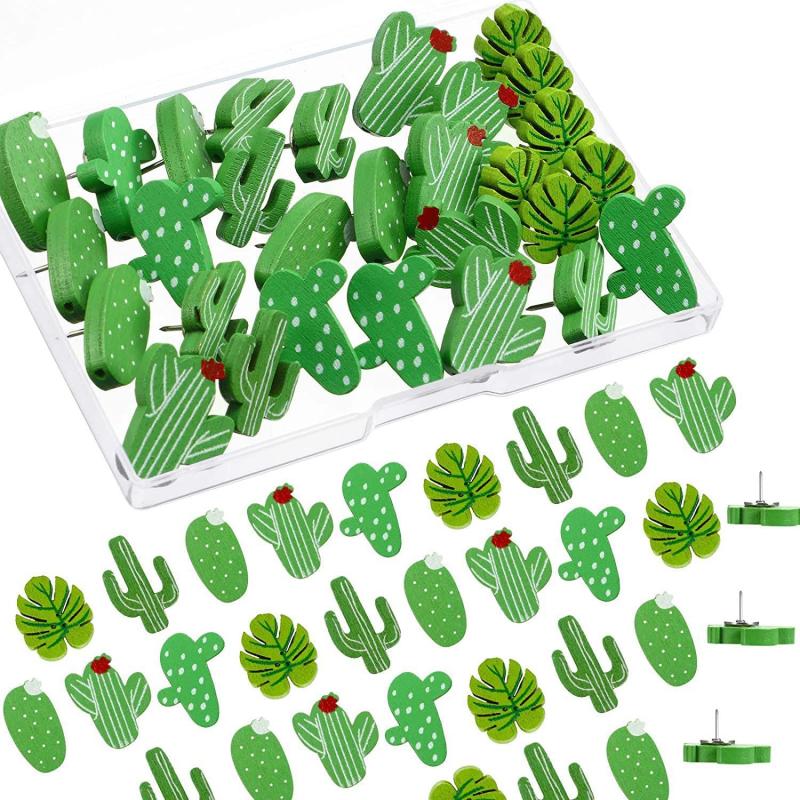 50pcs Mixed DIY Flamingo Cactus Wooden Pegs for Various Occasions