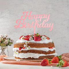 Happy Birthday Acrylic Cake Topper 1pc 3mm Thickness
