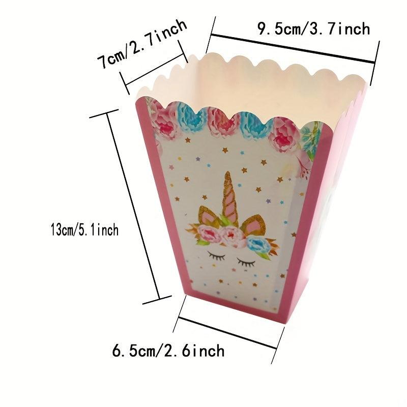 12pcs Unicorn Popcorn Box Treat Container