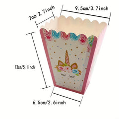 12pcs Unicorn Popcorn Box Treat Container