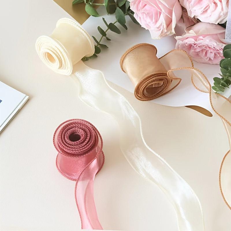 Wave Edge Silk Organza Ribbon for Hair Ornament Gift Wrapping