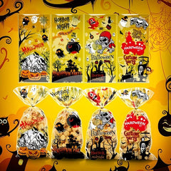 50pcs Halloween Candy Bag Small Gift Bag for Chewing Candy and DIY Baking