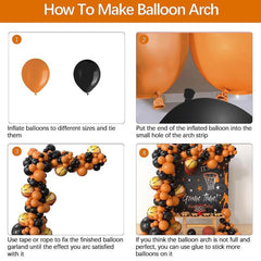136pcs Basketball Balloon Set Orange Balloon Chain Boys' Birthday Party