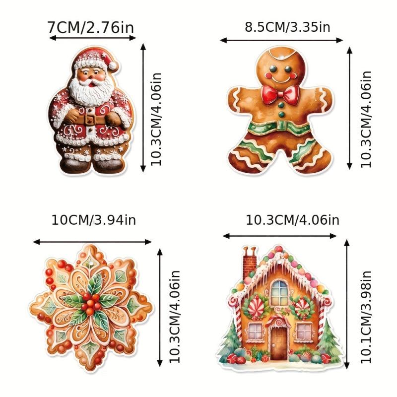 12pcs Gingerbread Man Theme Christmas Party Decoration Pendants