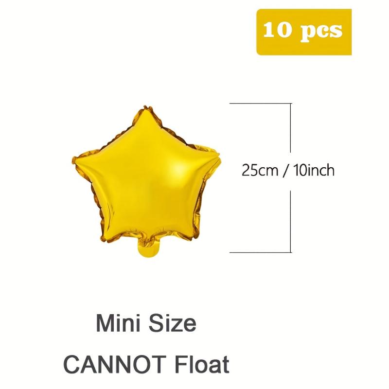 10pc Star Balloon 25 Gold Foil Mylar Birthday Baby Shower Christmas Party Decor