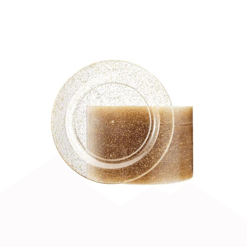 25pcs 16 Party Plate Golden Powder Square Plate Dessert Plate Cake Plate