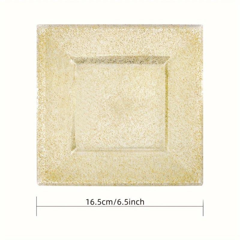25pcs 16 Party Plate Golden Powder Square Plate Dessert Plate Cake Plate