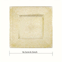25pcs 16 Party Plate Golden Powder Square Plate Dessert Plate Cake Plate